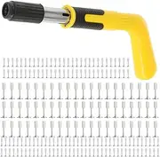 Manual Steel Nails Guns Rivet Tool, Mini Rivet Gun with Nail, Cordless Nail Shooting Machine, Nail Wall Fastening Tool for Concrete Wall Anchor Wire Slotting Device Decoration,W/200pcs Nails