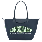 Longchamp Le Pliage Large University Cotton Jersey Tote ~NWT~ Navy