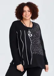 [Taking Shape] Taking Shape Natural Spot & Wave Top Size 20 in Print, Viscose - Plus Size Women's Clothing Print