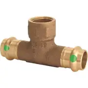 Viega Bronze Fittings 1"X1"X1/2" Propress Fpt Zero-Lead Bronze Tee Potable Water