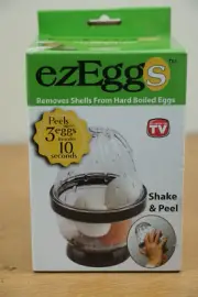 ezEggs - Hard Boiled Egg Peeler 3 Egg Peeler - As Seen On TV - NEW