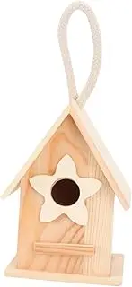 Kisangel DIY Paintable Wooden Birdhouse Creative Nesting Box for Outdoor Garden Decor Unique Hanging Design with Flower Accent Present for Families and Friends