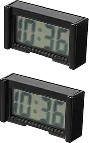 Gatuida 2pcs Car Electronic Watch Decorative Clock Electronic Table Clock Digital Calendar Alarm Clock Electronic Wall Clock Digital Alarm Clock Vintage Table Clock Car Clock Cars Plastic