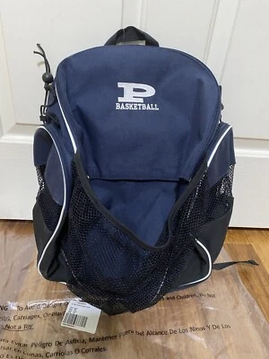 Champro Players Sports Back Pack Navy Black Mesh Ball Pocket Soccer Basketball