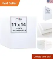 Versatile 24 Pack of 11x14 Flat Canvas Panels - Ready to Paint Art Supplies