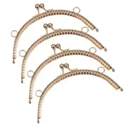 Metal Purse Frames - 6.1" 4Pcs Kiss Lock Clasp Frame Embossed Clutch Frame Gold