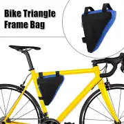 Bicycle Triangle Frame Bag Front Cycling Storage Bag for Mountain Bikes Blue