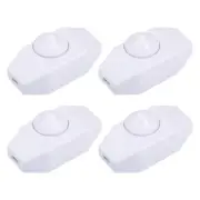 Rotary Cord Switch AC 250V 2A Slide Control Lamp Dimmer 100-Watt White 4pcs