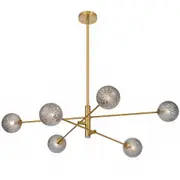 Vitaform TFS 6LT PENDANT 6x6wG9max KIT D1050 H290 ROD:2*600+1*300 ANT GOLD/ SMOKE TEAR PATTERN