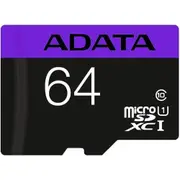 ADATA Premier microSDXC Memory Card - 64GB Includes Adapter - UHS-I [AUSDX64GUICL10-RA1]