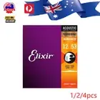 Elixir 16052 Nanoweb Phosphor Bronze Acoustic Guitar Strings Light Gauge 12-53