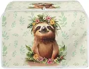 [Talayituse] Cute Sloth Print 2 Slice Toaster Covers Dust Protection Bread Maker Covers Toaster Oven Cloth Cover Kitchen Accessories Washable Appliance Cover with Handle