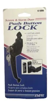 PLPCI Storm Door K-5080 Colonial Push Button Lock with Key and 1-3/4-Inch Hole