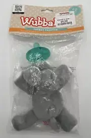 2010 Wubbanub Gray Elephant Infant Silicone Pacifier Buddy Plush Vintage NEW!!