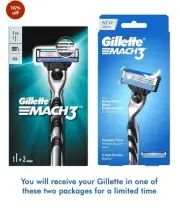Gillette Mach 3 Shaving Razor + 2 Cartridge