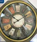 New Interiors by Design Gold Multi Color Rainbow Clock New