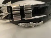 Black Leather Belt With Fishing Conchos 28,30,40,46,56