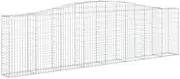 Arched Gabion Baskets 6 pcs - Galvanised Iron Planter for Garden & Landscape - Durable Outdoor Decor Solution - 400x30x100/120 cm