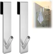 Shower Door Hooks for Towel 7-Inch 2Pack Extended Bathroom over Door Hooks for H