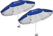 AMMSUN 2 PCS XL Chair Umbrella with Universal Clamp 52 inches and 360-degree Swivel UPF 50+,Portable Clamp on Camping or Beach Chair, Stroller, Wheelchair, 2 Pack