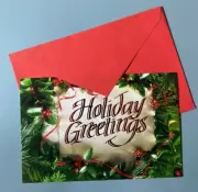 Greeting Card Carlton Made In USA New Year Holiday Greetings Mistletoe w/Envel.