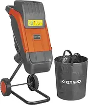 KOZYARD 2400W Electric Wood Chipper Powerful Garden Leaf Tree Branch Shredder Multi-Purpose Branch Shredder Mulcher Max Cutting Diameter 45mm, w/ 50L Collection Bag & Feed Baffle