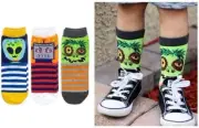 Jefferies Socks Boys Zombie Robot Alien Fashion Colorful Pattern Crew Socks 3PK