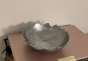 8” Silver Moon Decorative Metal Torn Hammered Asymmetrical Centerpiece Bowl