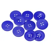 10pcs Resin Sewing Buttons 1" Round Flat 4-Hole Craft Buttons, Deep Blue