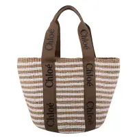 在飛比找Yahoo奇摩購物中心優惠-CHLOE F Woody Tote bag 藤編托特包(條