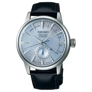 【SEIKO 精工】PRESAGE系列 調酒師紳士機械錶-冰藍 牛皮錶帶40.5mm_SK028(SSA343J1/4R57-00E0B)