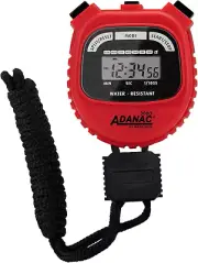 Adanac 3000 Digital Stopwatch Timer, Red - High Precision Accuracy to 1/100Th...