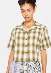 [THRILLS] Angel Checked Crop Shirt
