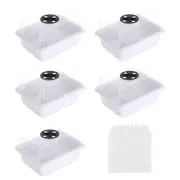 5 Pack 12 Cell Seeding Starting Trays Kit for Greenhouse Planting White