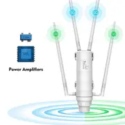 AC1200 High Power Outdoor Wireless WiFi Repeater Weatherproof AP/WiFi Router Dual Dand 2.4G+5Ghz Long Range Extender POE AC 1200