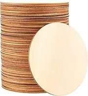 KOHAND 50 Pack 9 Inch Wood Circle for Craft, 2.5mm Thick Unfinished Round Disc, Wooden Cutouts for Crafts, Painting, Pyrography