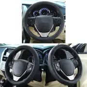 Leather Steering Cover | Compatible With Mahindra-KUV-100 | Black | Waterproof