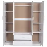 Redfern 4 Door Wardrobe with 2 Drawers Stylish and Spacious Storage White