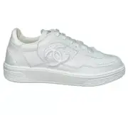 Chanel 23A White Calfskin Leather CC Logo Tie Flat Runner Trainer Sneaker 39.5