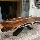 Clear Epoxy Dining Table – Modern Resin Table – Handmade Wood & Epoxy Table tops