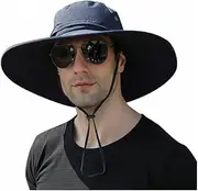 [Sctorikykt] Outdoor UV Protection Sun Hat Wide Brim Cap Quick-Drying Hat for Fishing Hiking - Breathable Outdoor Sun Hat with Wide Brim