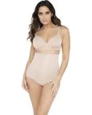 Miraclesuit Shape with an Edge Shapewear Women's L Beige High-Waist Brief ASM70