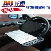 Double-Sided Car Steering Wheel Tray Table Laptop Stand Desk Food Drink Holder