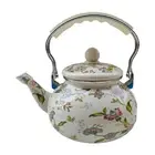 Enamel Tea Kettle Housewarming Gift Floral Teapot for Kitchen Outdoor Party