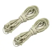 2 Pcs Flat Suede Leather Cord, 5.5 Yards 2.6mm Craft Braid String, Beige