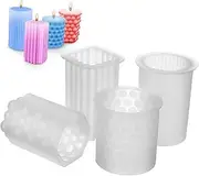 [COHEALI] 4 Pcs Candle Mold Candle Making Supplies Candle Melt Molds Candle Making Tools Candle Making Molds Candle Wax Molds Silicone Molds for Candles Candle Making Kit DIY Mold