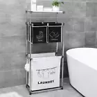 3-Tier Laundry Hamper with 4 Removable Bags, Hooks for Organizing Clothes, Laund