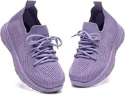 [Bernal] Girl Slip-On Sneakers Toddler/Little Kid/Big Kid Lightweight Non Slip Breathable Tennis Walking Shoes Runing Shoes