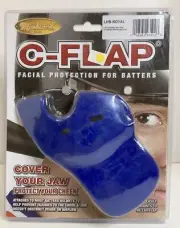 Markwort C-Flap Jaw and Cheek Protection For Left Handed Batters Royal Blue