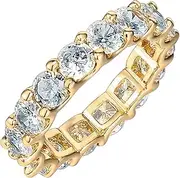 [PAVOI] 14K Gold Plated Rings Cubic Zirconia Love Ring | 4mm Stackable Rings for Women | Gold Rings for Women